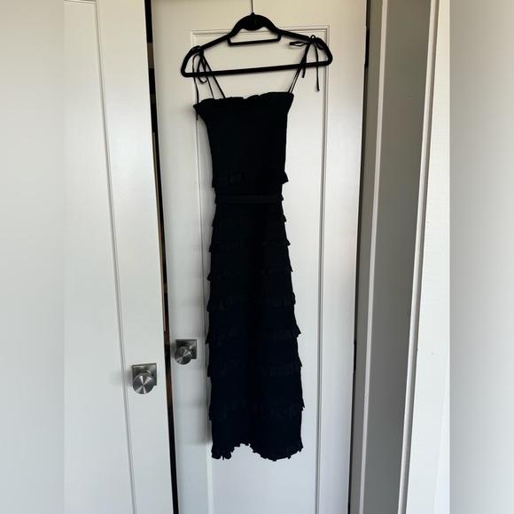 V. Chapman Lily Ruched & Ruffled Stretch Midi Dress - Picture 8 of 10